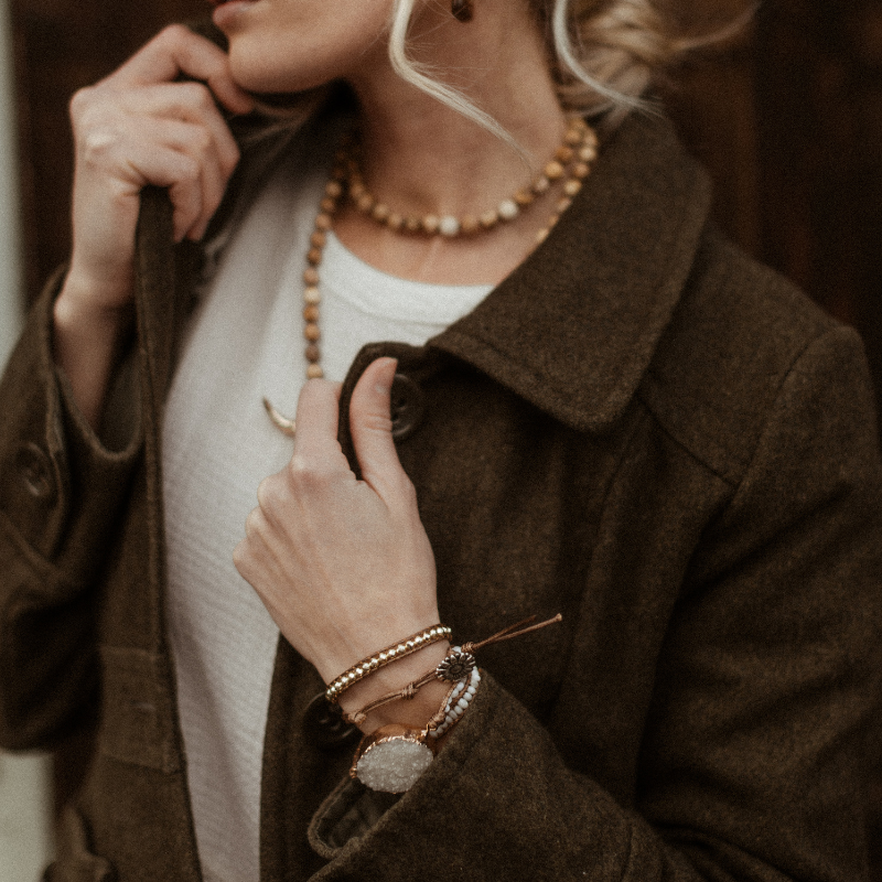 White Druzy Stone Bracelet