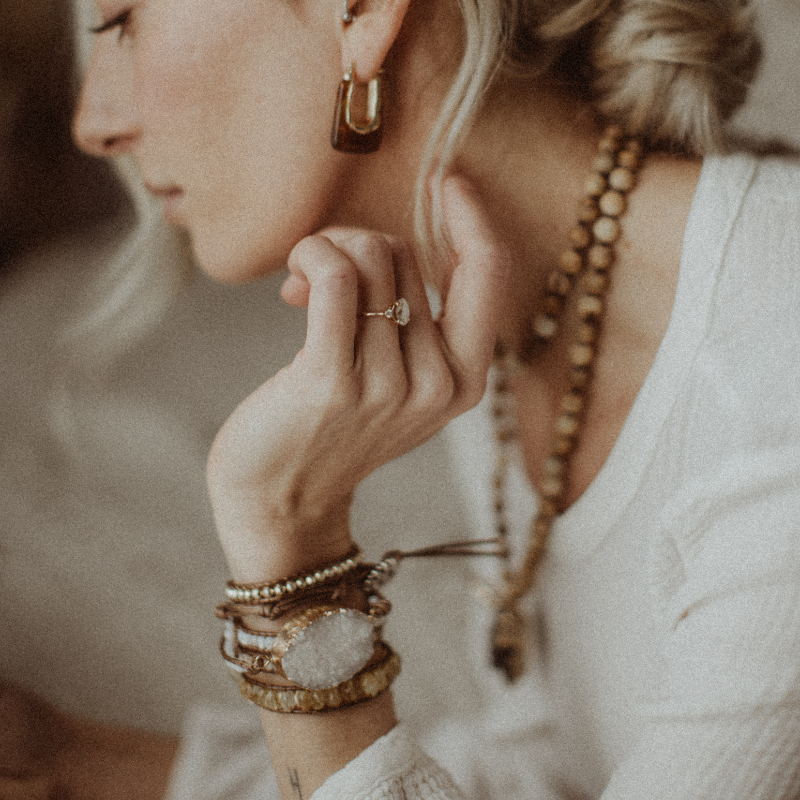 White Druzy Stone Bracelet
