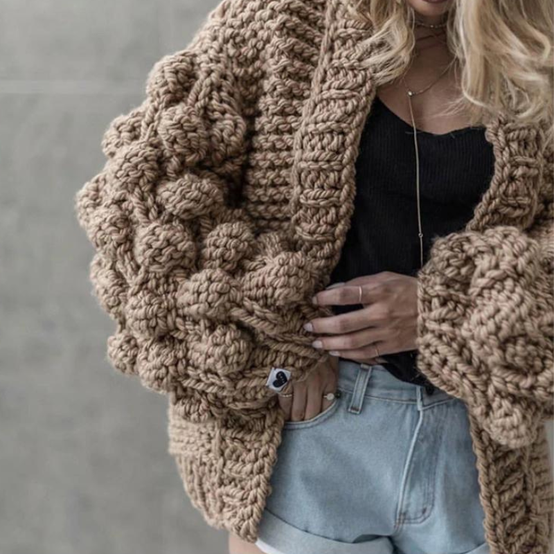 Cardigan with bubble sleeves clearance