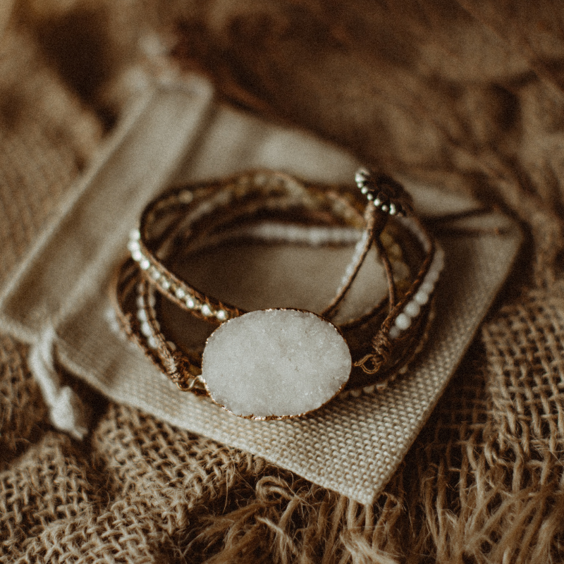 White Druzy Stone Bracelet