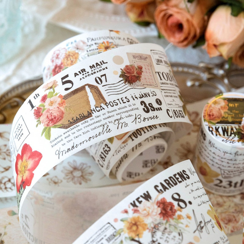 Vintage Plant Flower Stickers Tapes