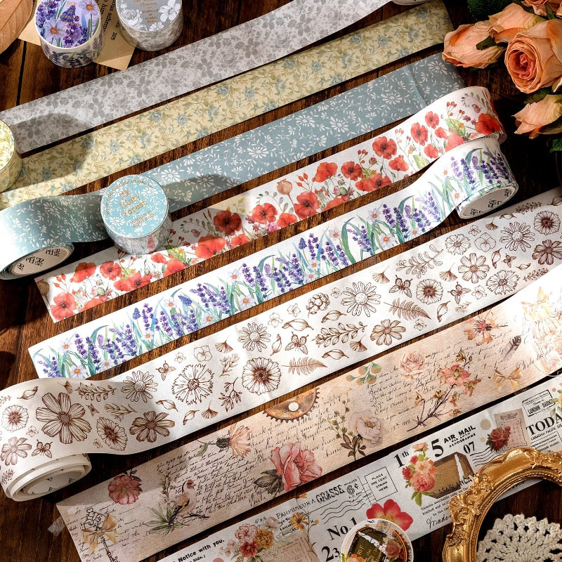 Vintage Plant Flower Stickers Tapes