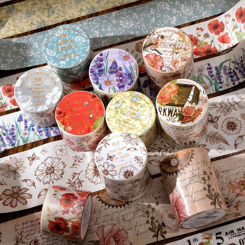 Vintage Plant Flower Stickers Tapes