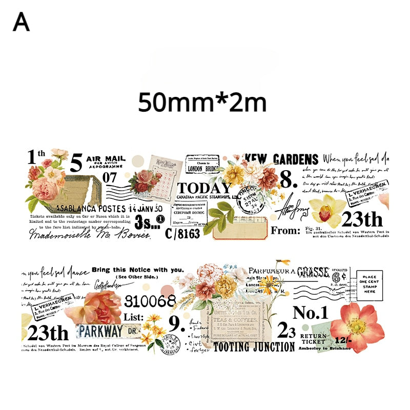 Vintage Plant Flower Stickers Tapes