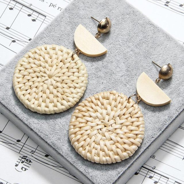 Handmade Rattan Earrings