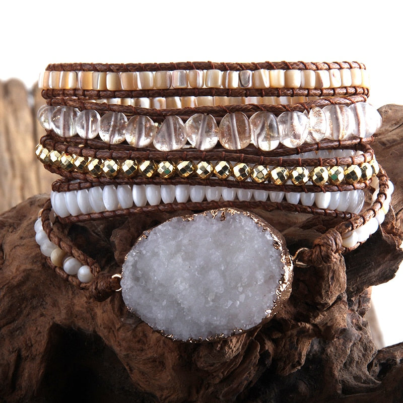 White Druzy Stone Bracelet