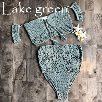 Crochet Bandeau Bikini Set