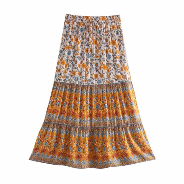 Paisley Floral Print Skirt