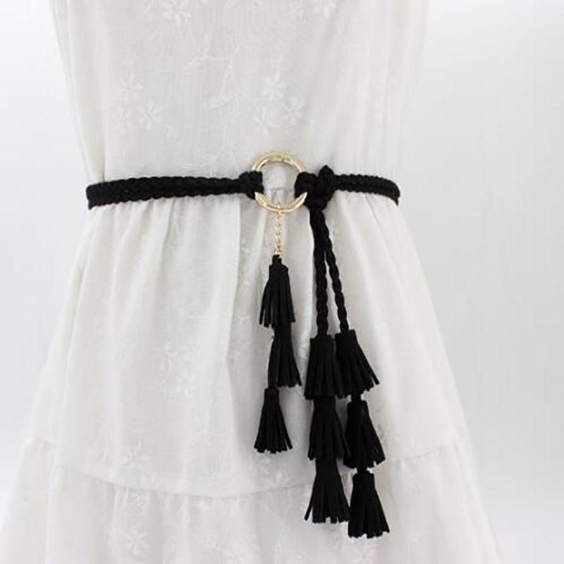 White rope cheap belt