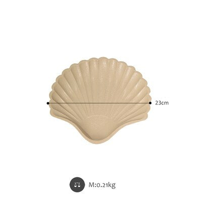 bohemian home decor sea shell shaped tray in beige size
